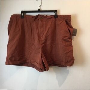 Falls Creek rusty brown color twill cuffed hem short Woman’s 20 NWT